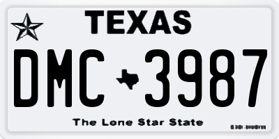 TX license plate DMC3987