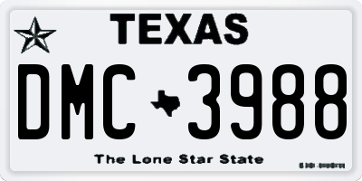 TX license plate DMC3988