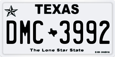 TX license plate DMC3992