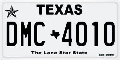TX license plate DMC4010