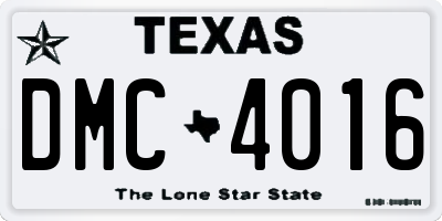 TX license plate DMC4016
