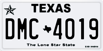 TX license plate DMC4019