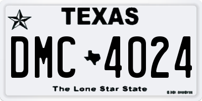 TX license plate DMC4024