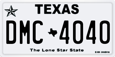 TX license plate DMC4040