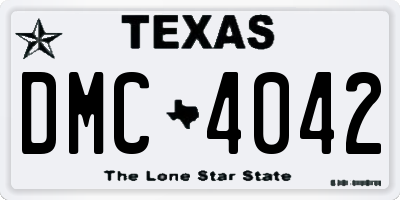TX license plate DMC4042