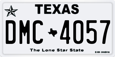 TX license plate DMC4057