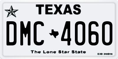 TX license plate DMC4060