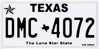 TX license plate DMC4072