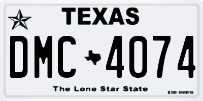 TX license plate DMC4074