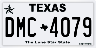 TX license plate DMC4079