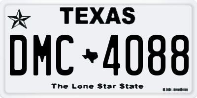 TX license plate DMC4088