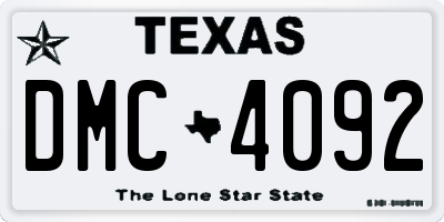 TX license plate DMC4092