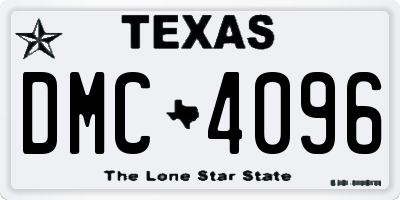 TX license plate DMC4096