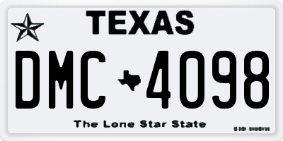 TX license plate DMC4098
