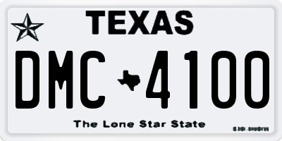 TX license plate DMC4100
