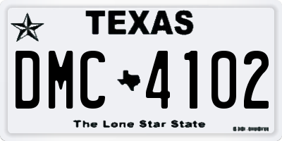 TX license plate DMC4102