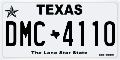TX license plate DMC4110