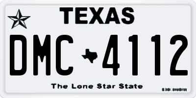 TX license plate DMC4112