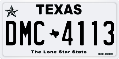 TX license plate DMC4113