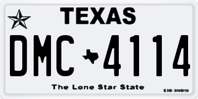 TX license plate DMC4114