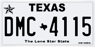 TX license plate DMC4115