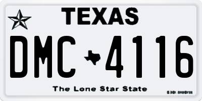TX license plate DMC4116