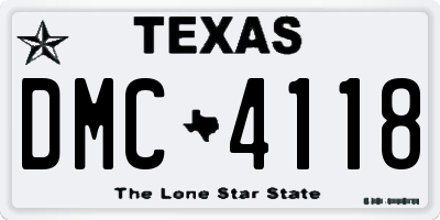 TX license plate DMC4118