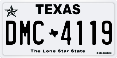 TX license plate DMC4119