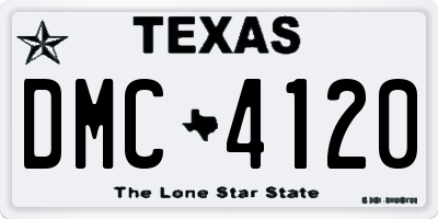 TX license plate DMC4120