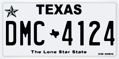 TX license plate DMC4124