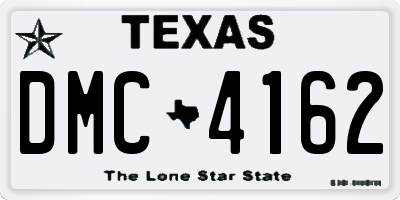 TX license plate DMC4162