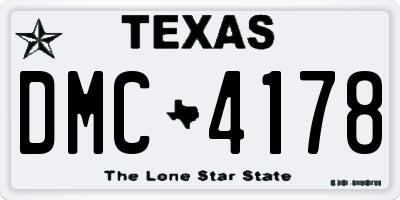 TX license plate DMC4178