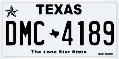 TX license plate DMC4189