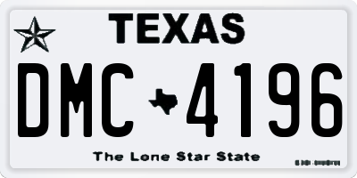 TX license plate DMC4196