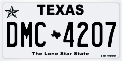 TX license plate DMC4207