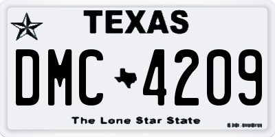 TX license plate DMC4209