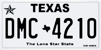 TX license plate DMC4210