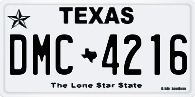 TX license plate DMC4216