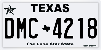 TX license plate DMC4218