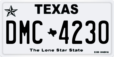 TX license plate DMC4230
