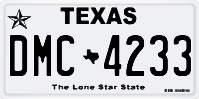 TX license plate DMC4233