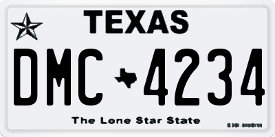 TX license plate DMC4234