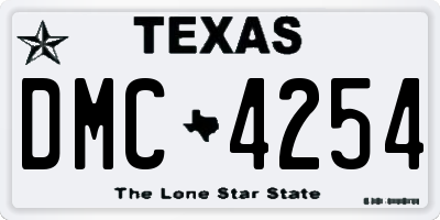 TX license plate DMC4254