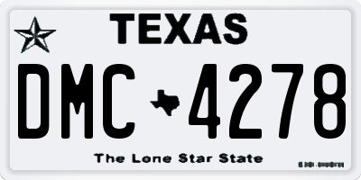 TX license plate DMC4278