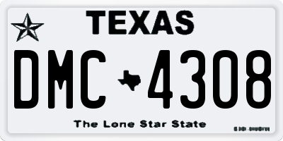 TX license plate DMC4308