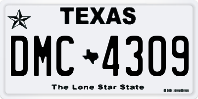 TX license plate DMC4309