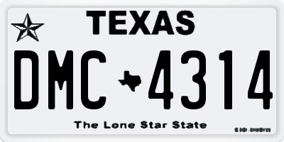 TX license plate DMC4314