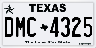 TX license plate DMC4325