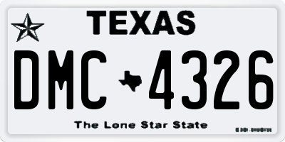 TX license plate DMC4326