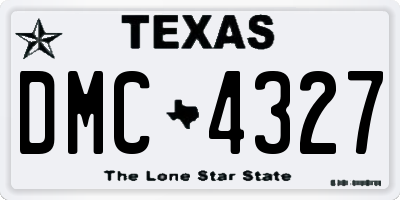 TX license plate DMC4327